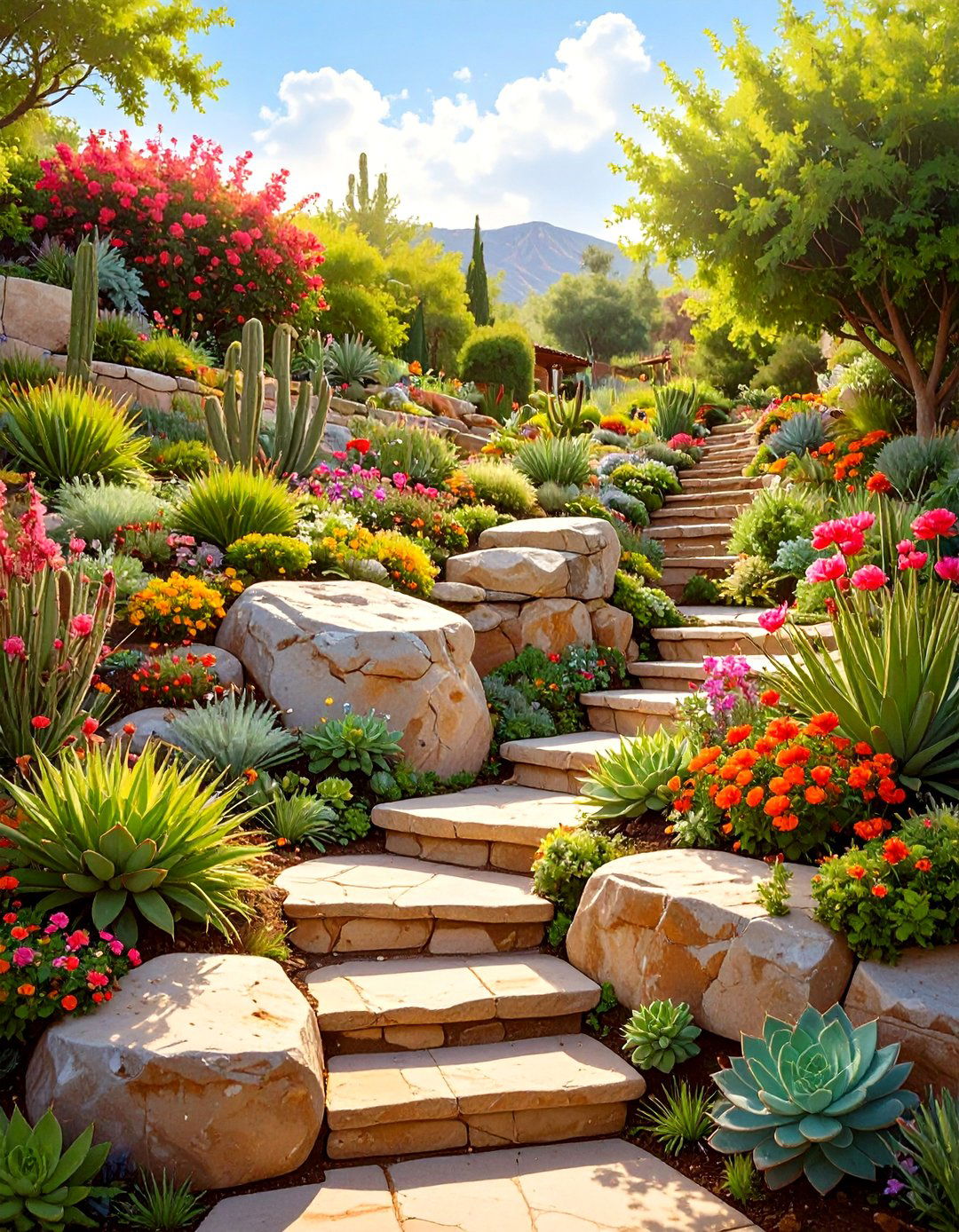 The Rock Ledge Embankment Garden - 30 cactus garden ideas