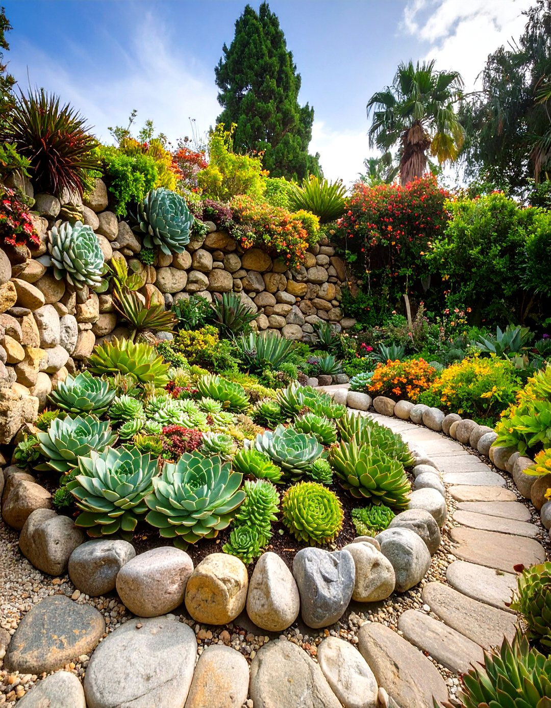 The Rock and Succulent Spiral - 30 garden ideas with rocks