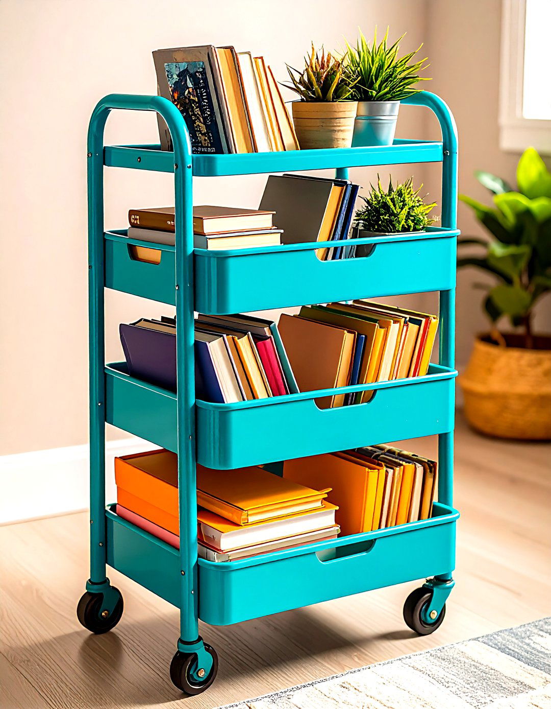 The Rolling Cart Organizer - 30 dorm storage ideas