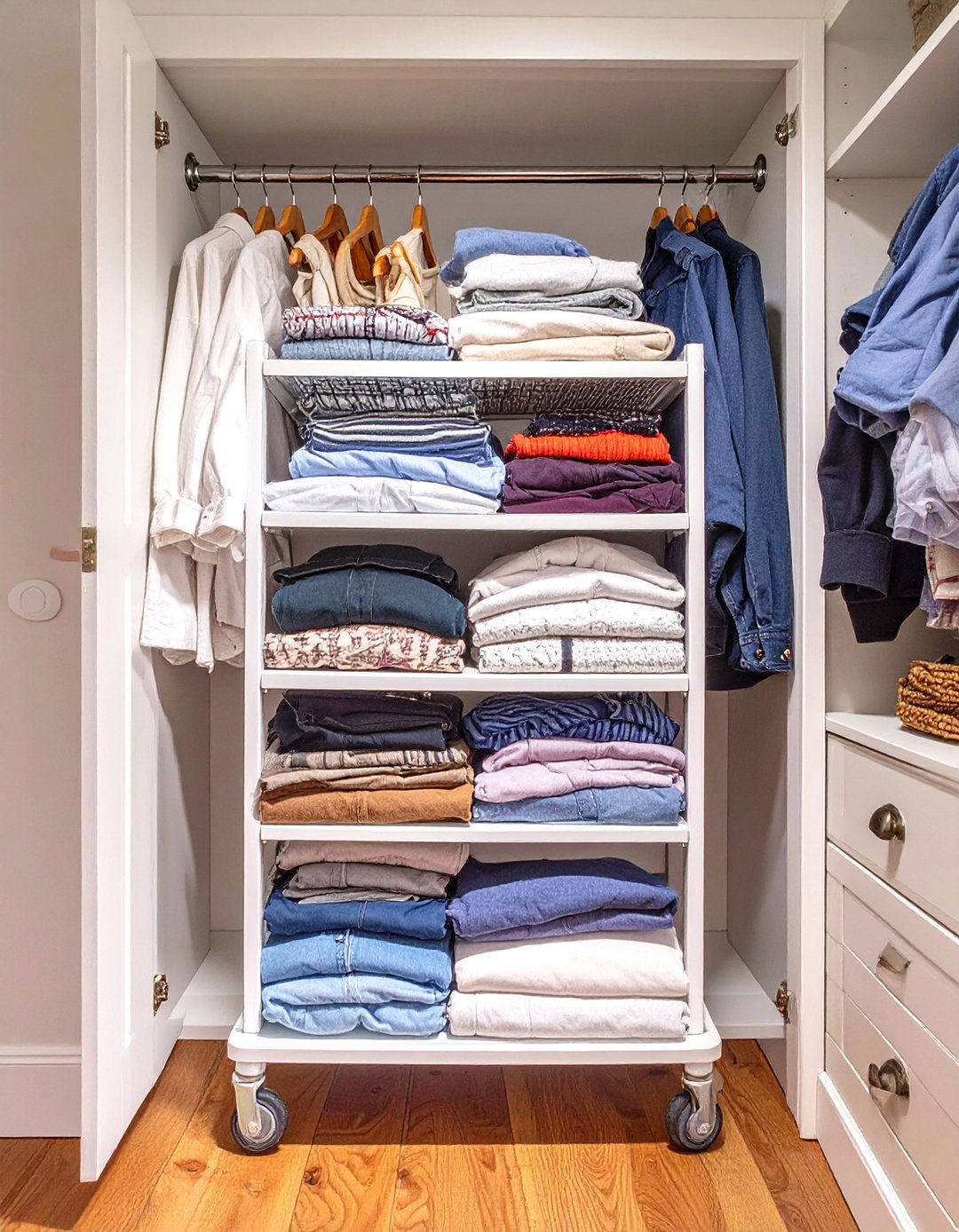 The Rolling Cart Solution Closet - 30 narrow closet ideas