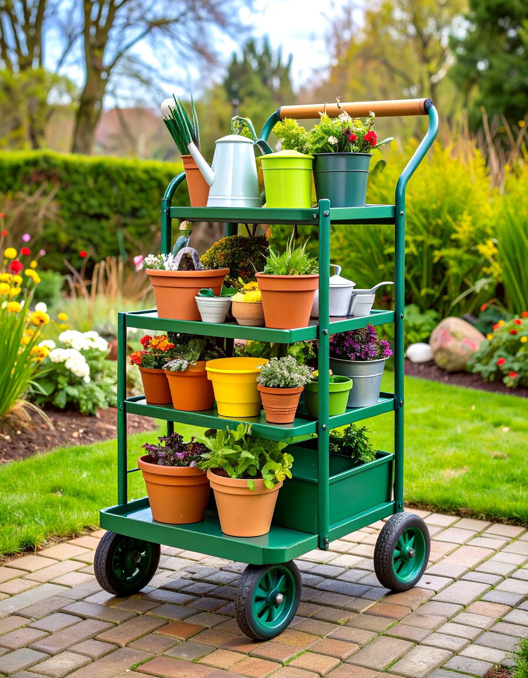 The Rolling Garden Tool Storage Cart - 30 garden tool storage ideas