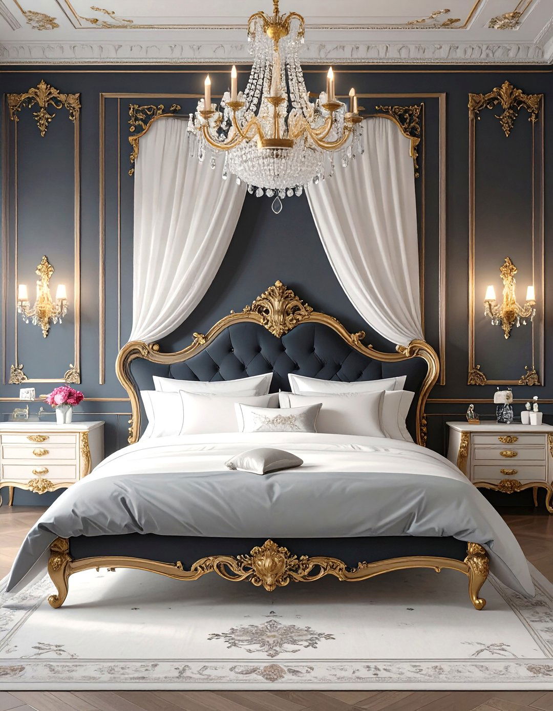 The Romantic Rococo Bedroom - 30 dark romantic bedroom ideas