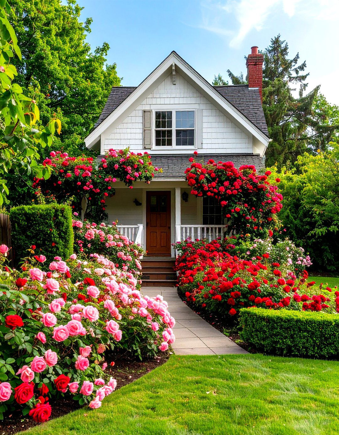 The Romantic Rose Garden Flower Bed - 30 front yard flower bed landscaping ideas