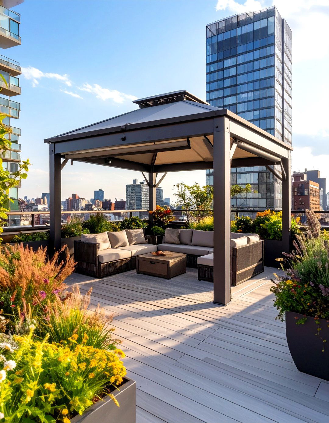 The Rooftop Deck Urban Gazebo - 30 gazebo on deck ideas
