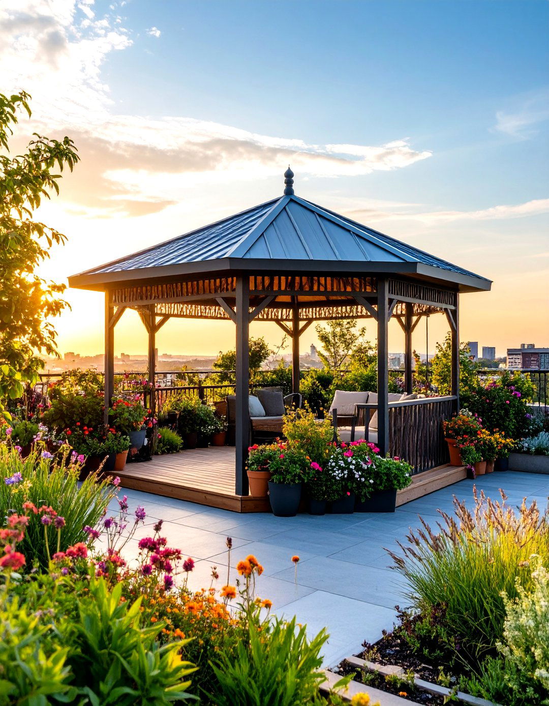 The Rooftop Garden Gazebo - 30 backyard gazebo ideas