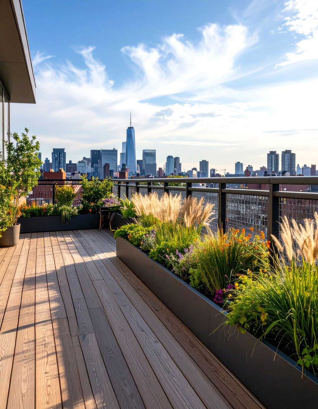 The Rooftop Garden Hog Wire Deck Railing - 30 hog wire deck railing ideas