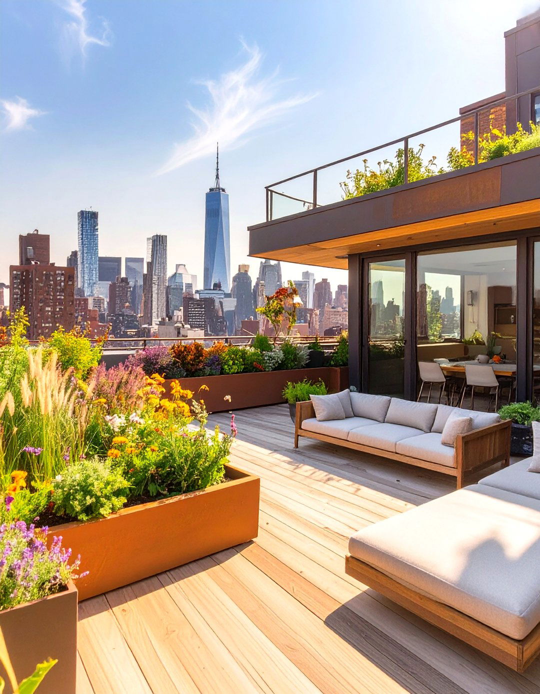 The Rooftop Garden Urban Deck - 30 multi level deck ideas