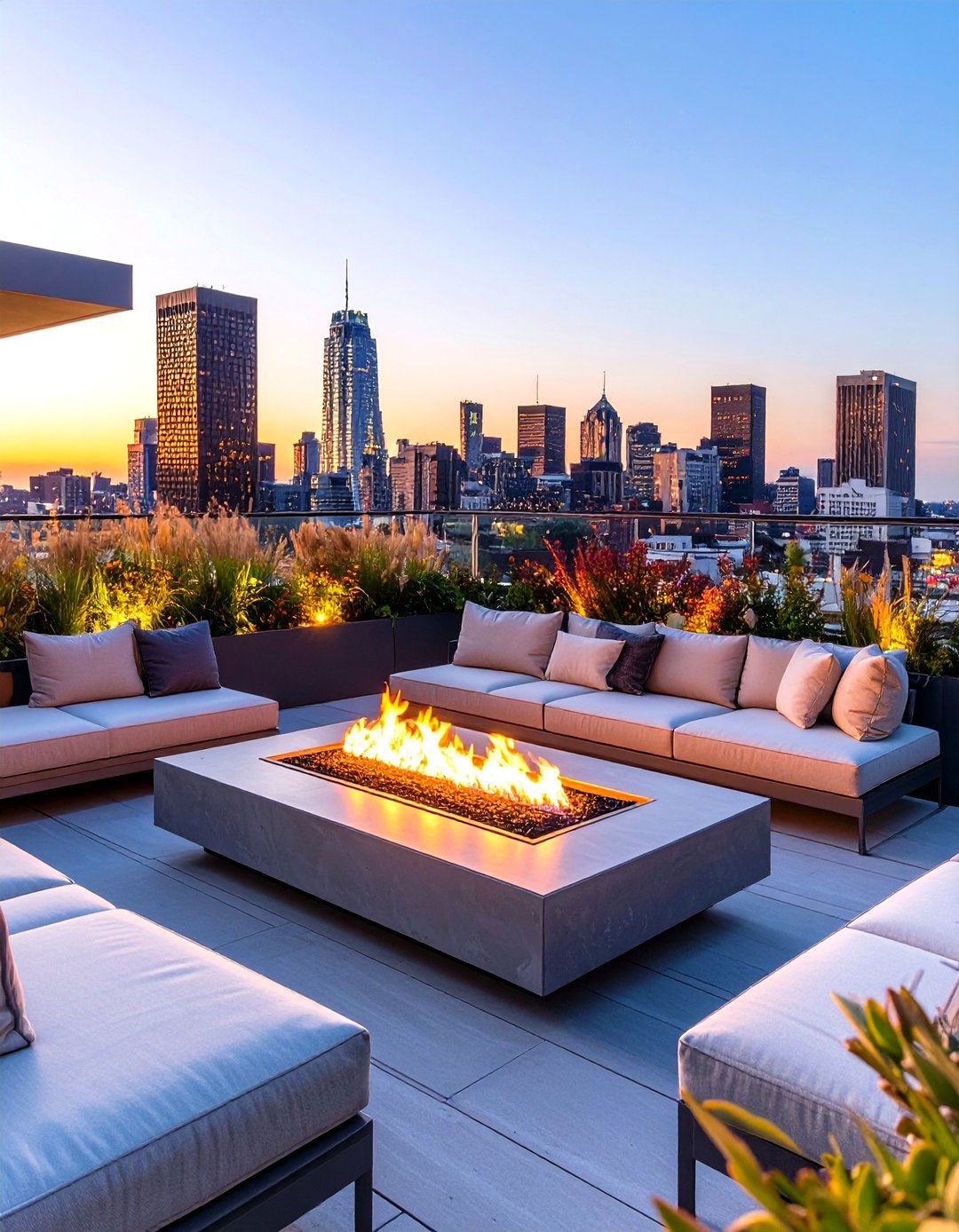 The Rooftop Terrace Outdoor Fireplace - 30 modern outdoor fireplace ideas