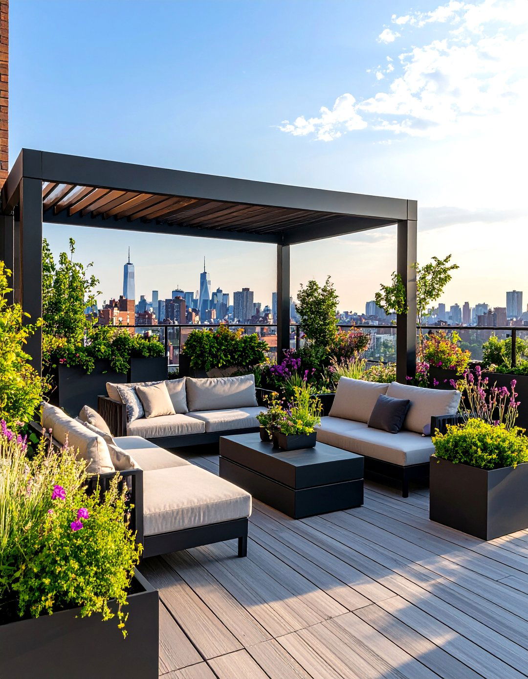The Rooftop Terrace with Pergola - 30 backyard covered patio ideas