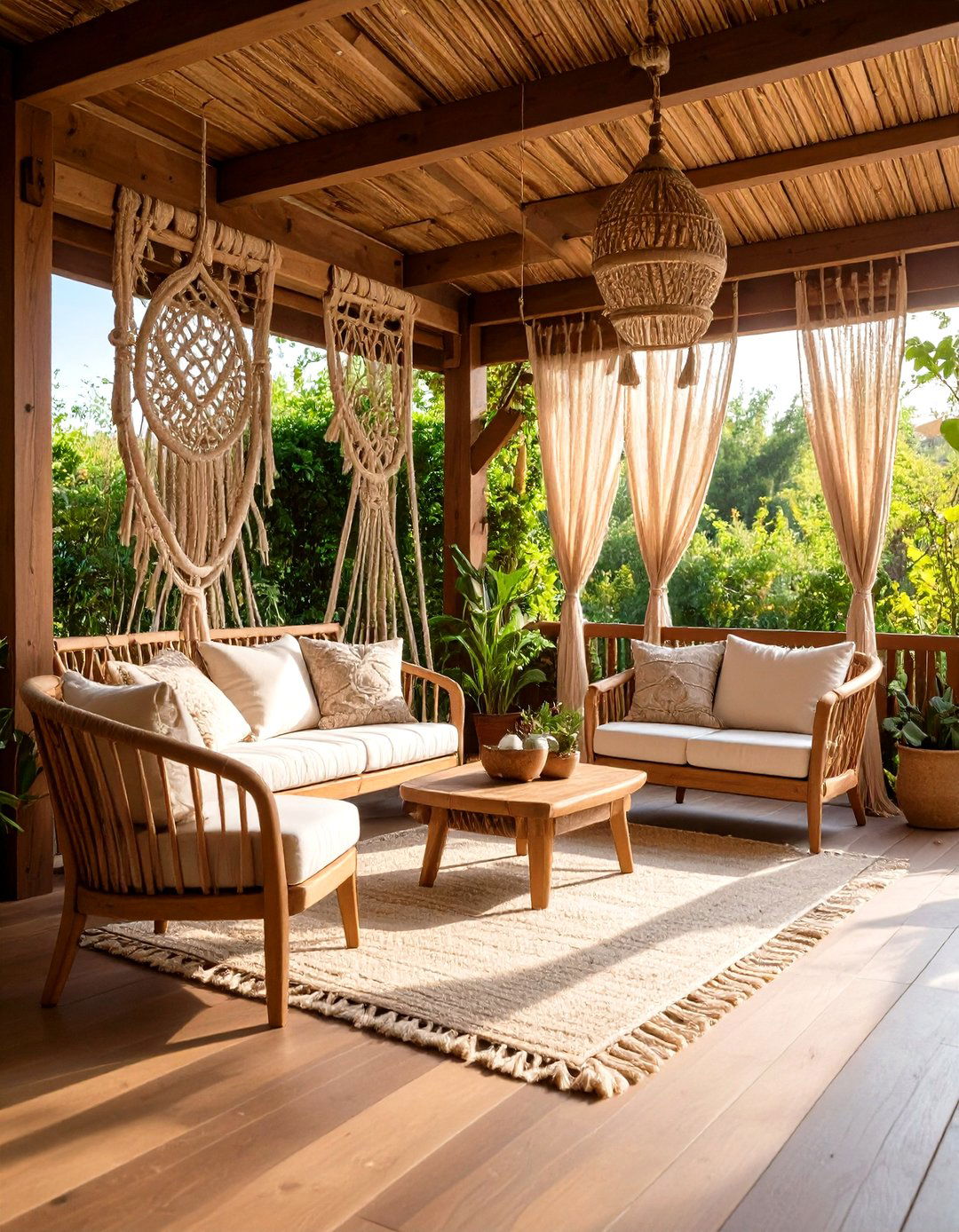 The Rope Wall Divider Design - 30 enclosed patio ideas on a budget