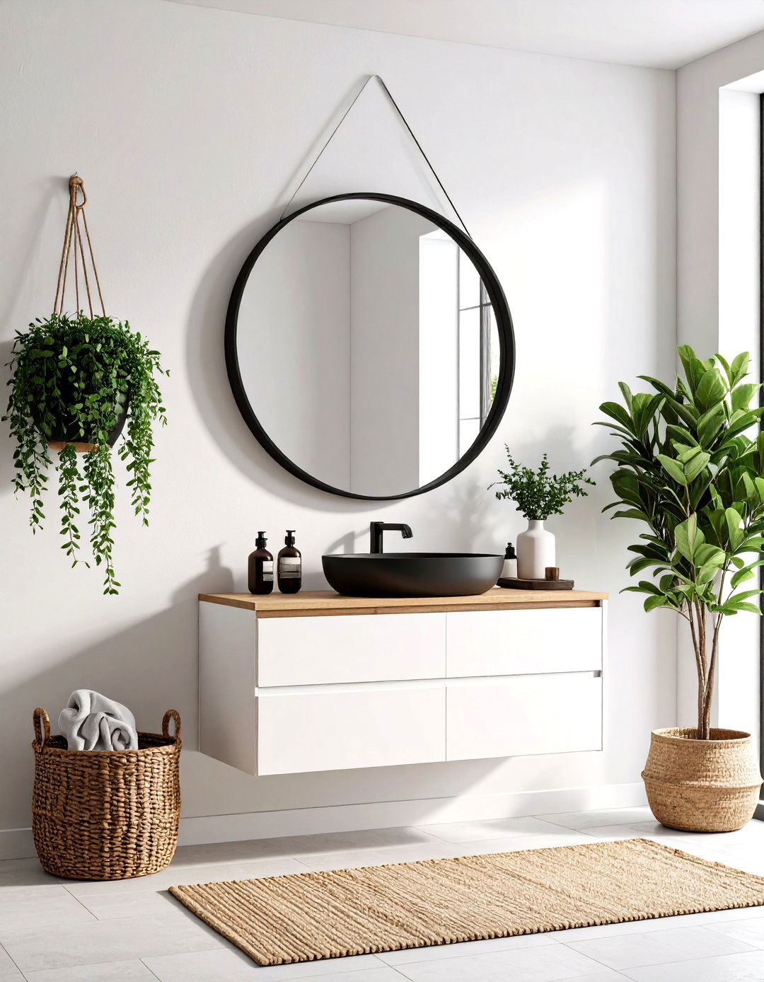 The Round Mirror Bathroom Focus - 30 limited space small bathroom designs with shower