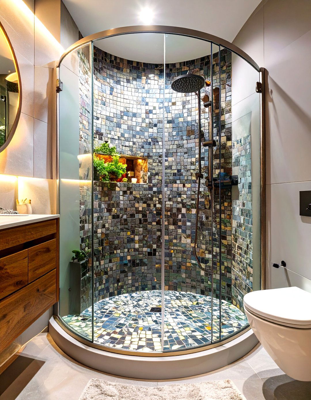 The Round or Curved Shower Enclosure - 30 bathroom shower remodel ideas