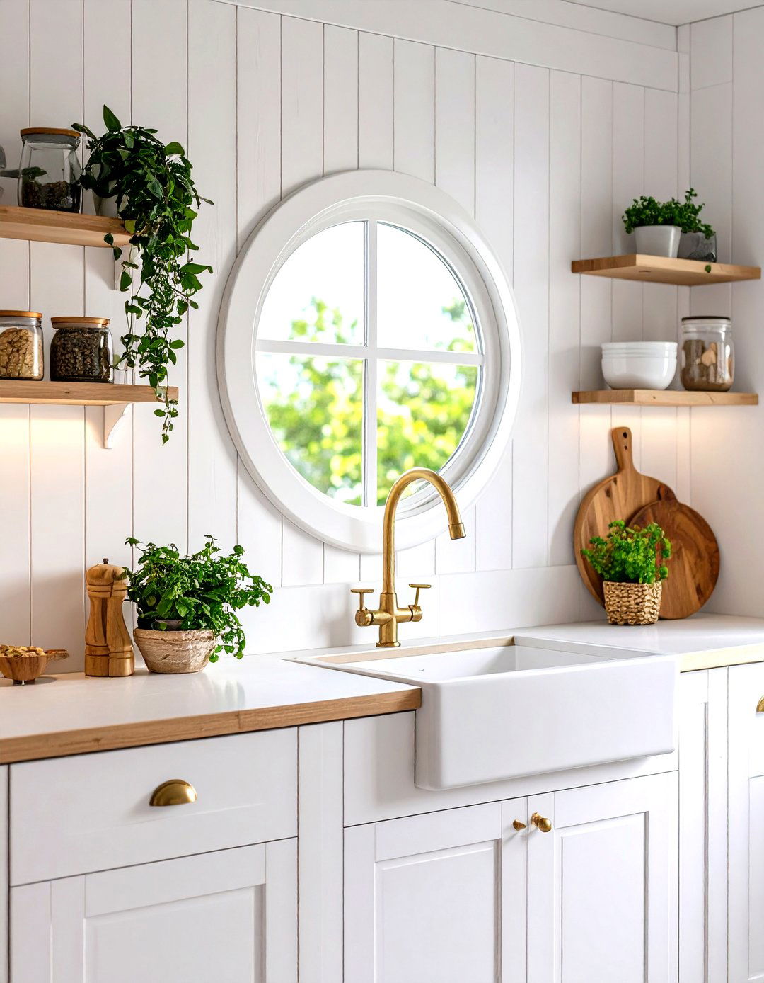 The Round or Porthole Kitchen Window - 30 kitchen window ideas