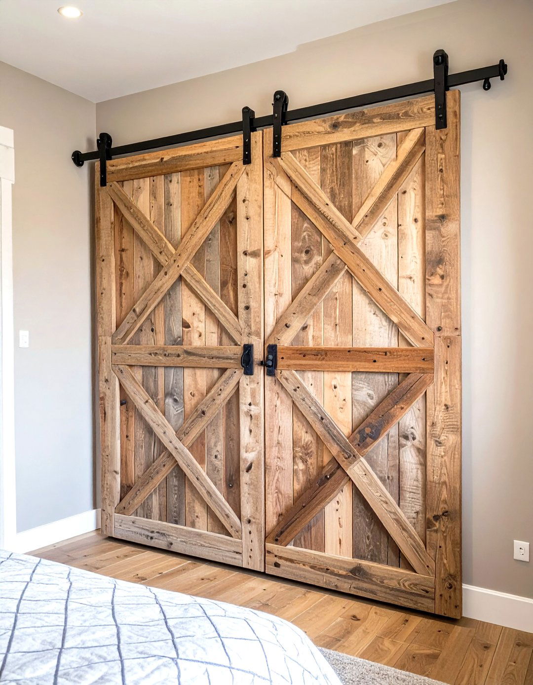 The Rustic Barn Door Wardrobe - 30 built in wardrobe ideas
