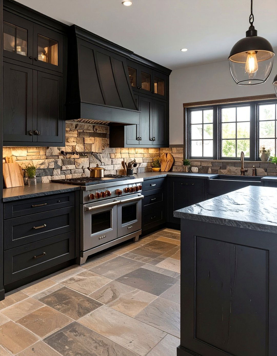 The Rustic Black Kitchen - 30 black kitchen ideas