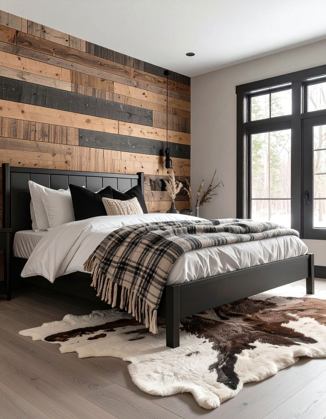 The Rustic Cabin Black Bedroom - 30 neutral and black bedroom ideas