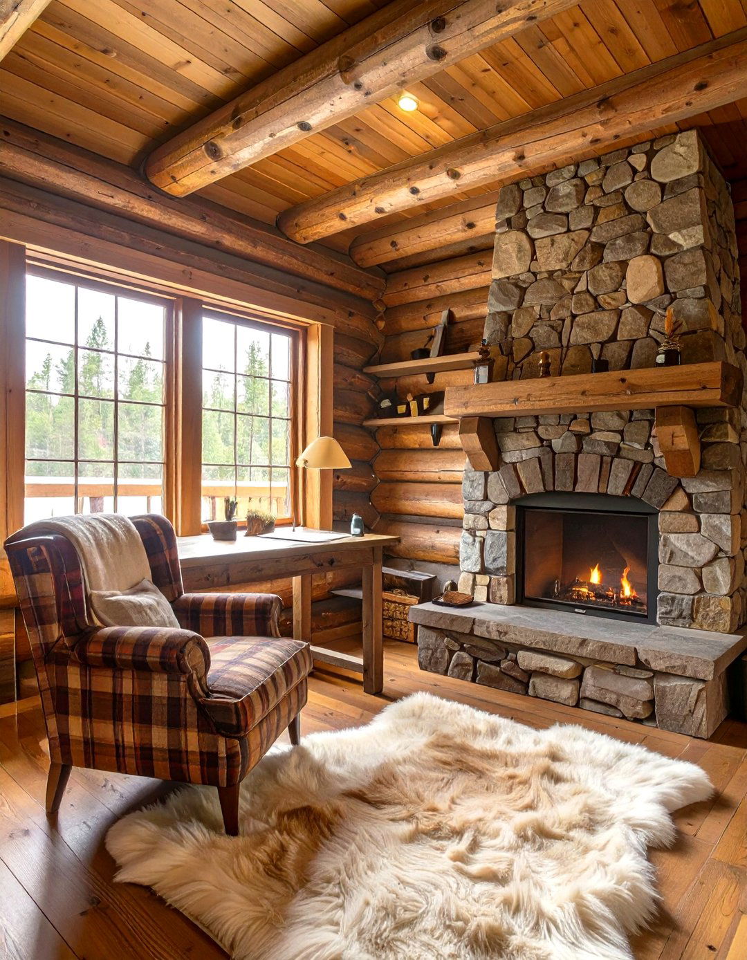 The Rustic Cabin Home Office - 30 home office inspo ideas