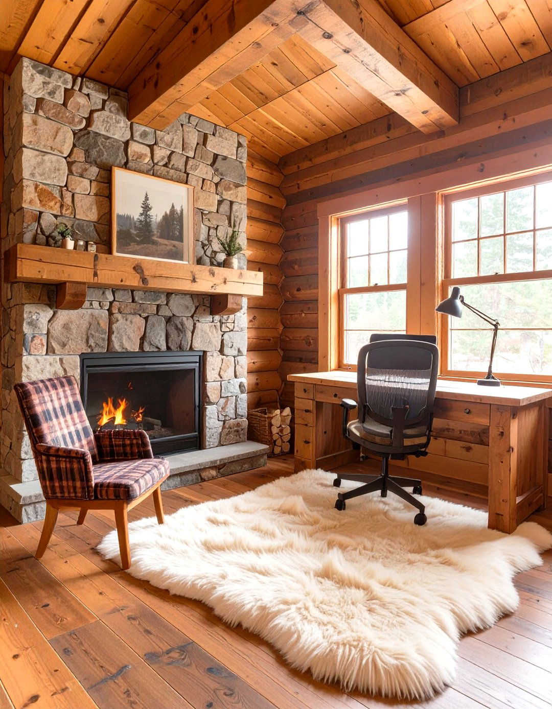 The Rustic Cabin Home Office - 30 home office interior design ideas
