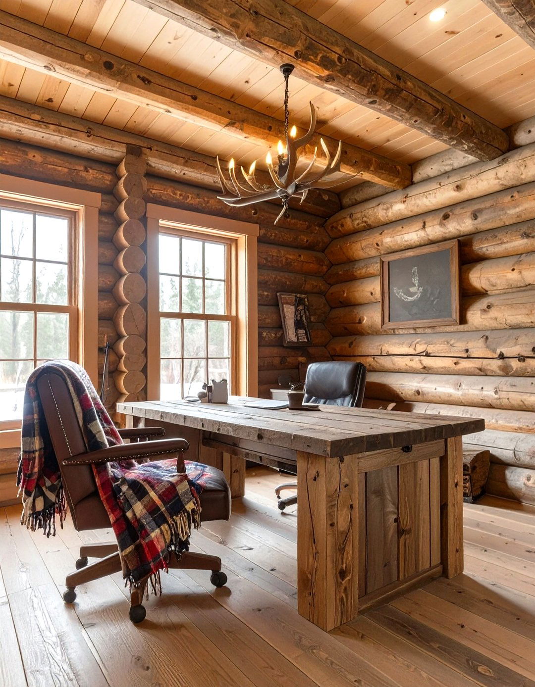 The Rustic Cabin Office Room - 30 office room decor ideas