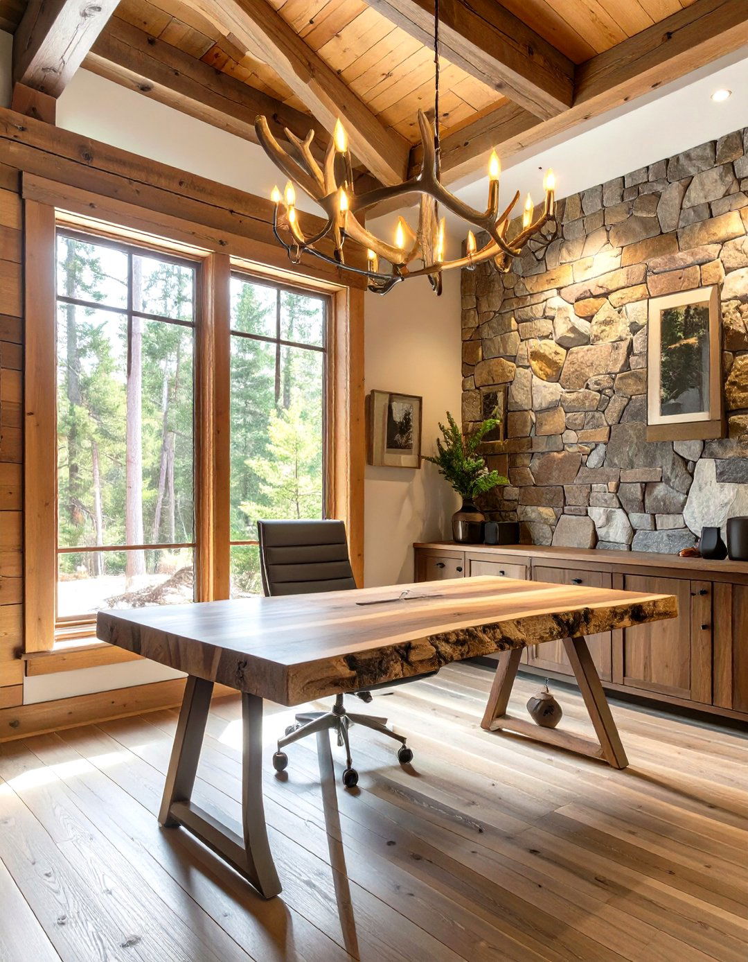 The Rustic Cabin Retreat Office - 30 masculine office ideas