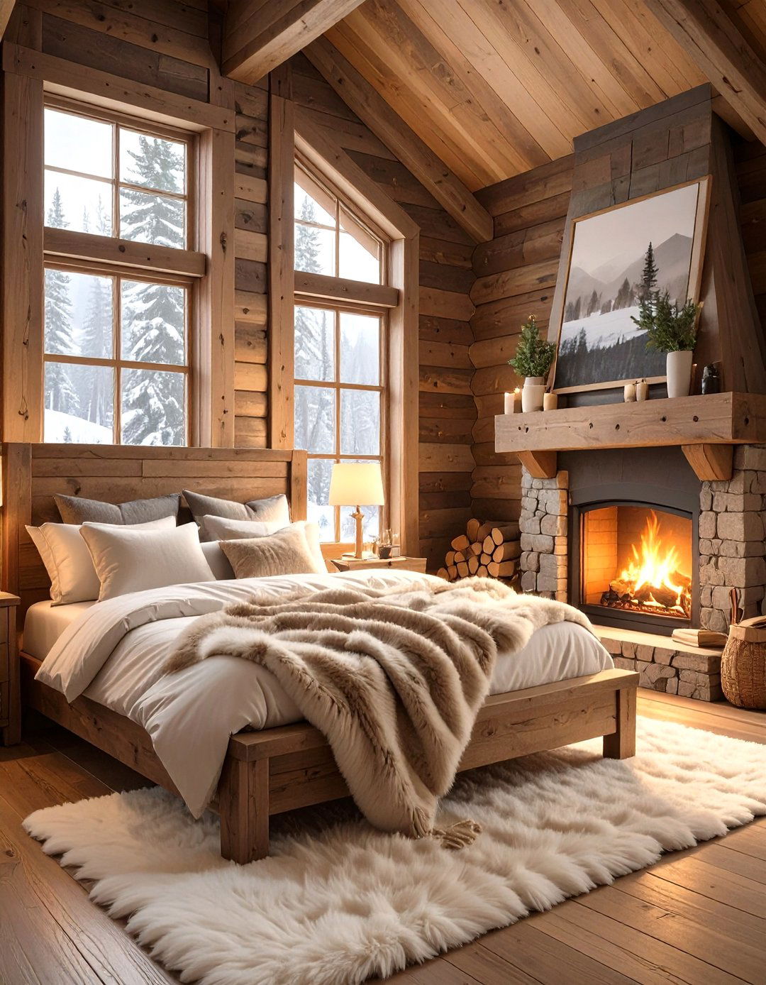 The Rustic Cabin Romance Bedroom - 30 dark romantic bedroom ideas