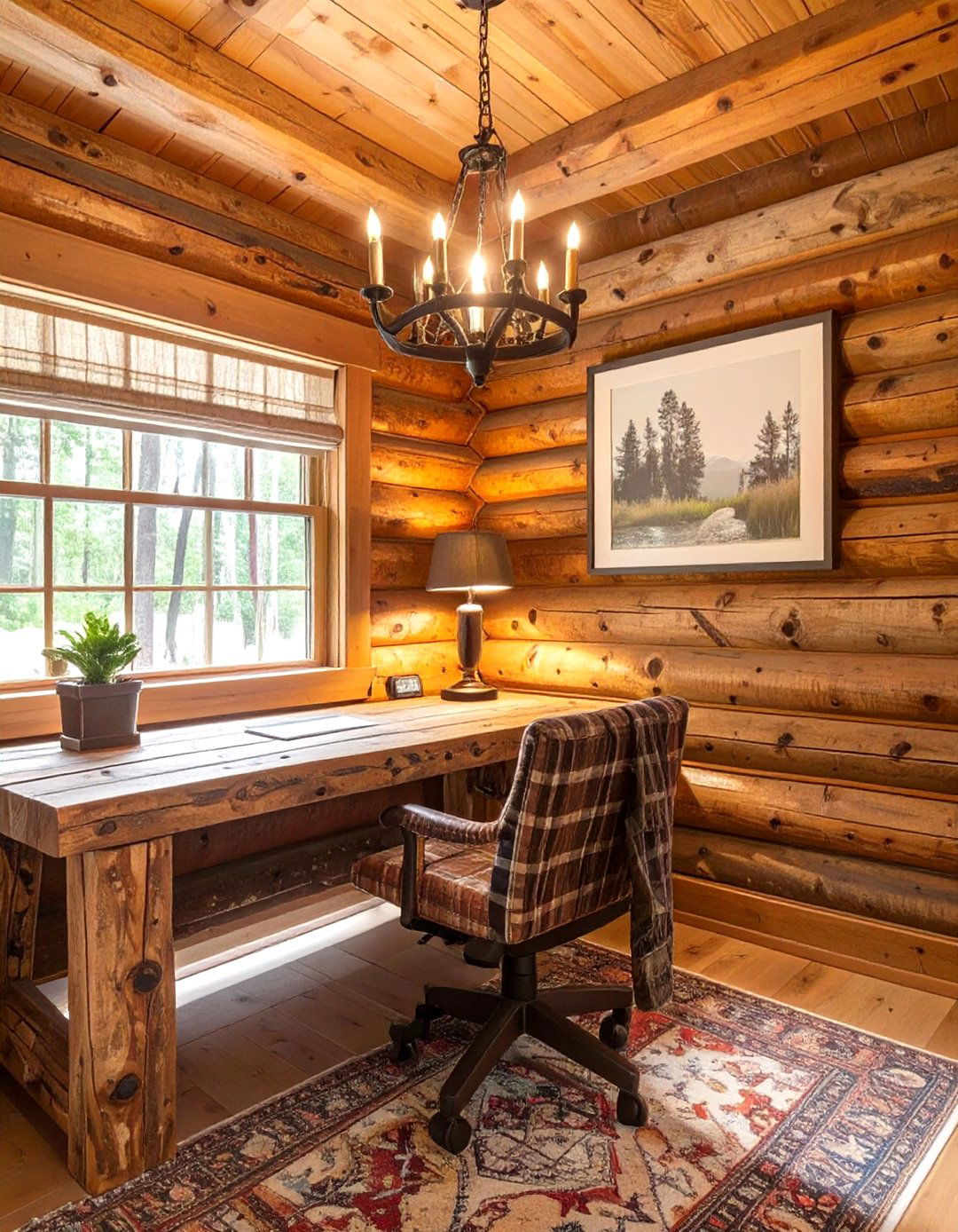 The Rustic Cabin Work Nook - 30 best decor ideas for home office