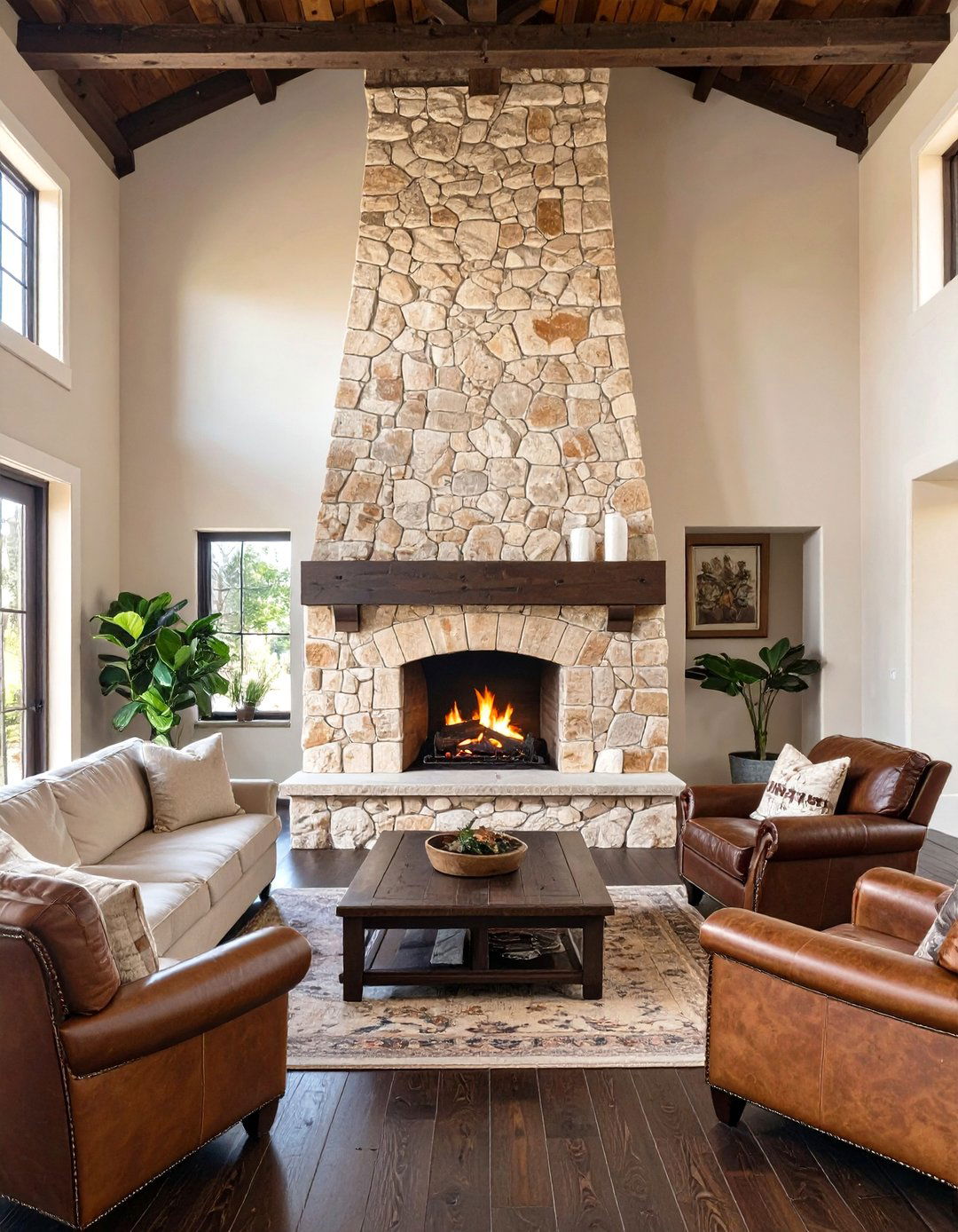 The Rustic Cantera Stone Fireplace - 30 mexican house design ideas