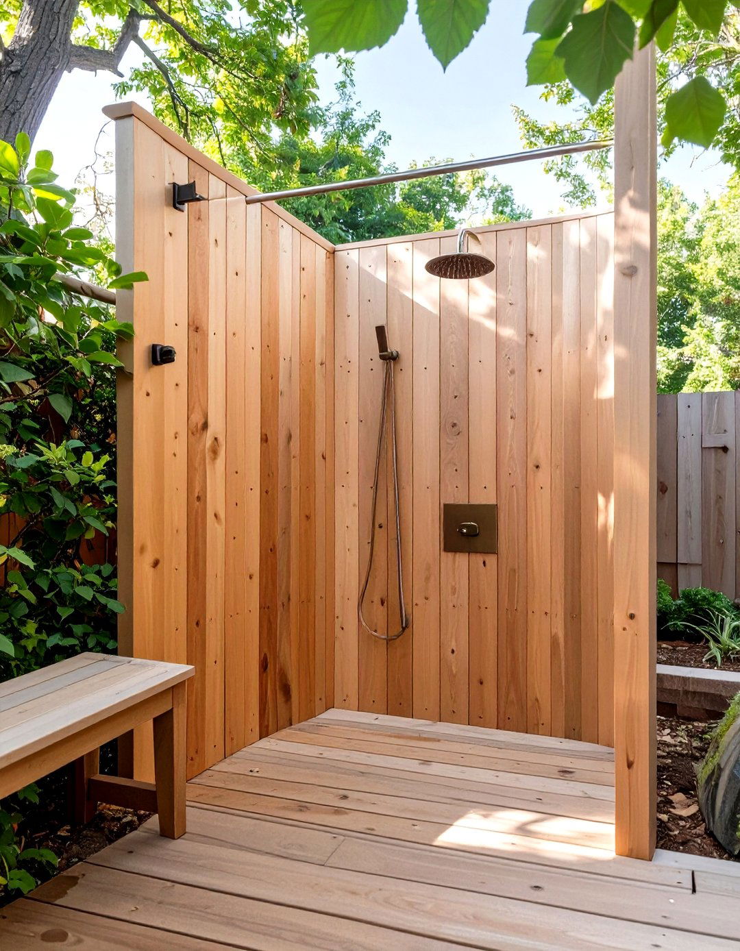 The Rustic Cedar Enclosure - 30 backyard outdoor shower ideas
