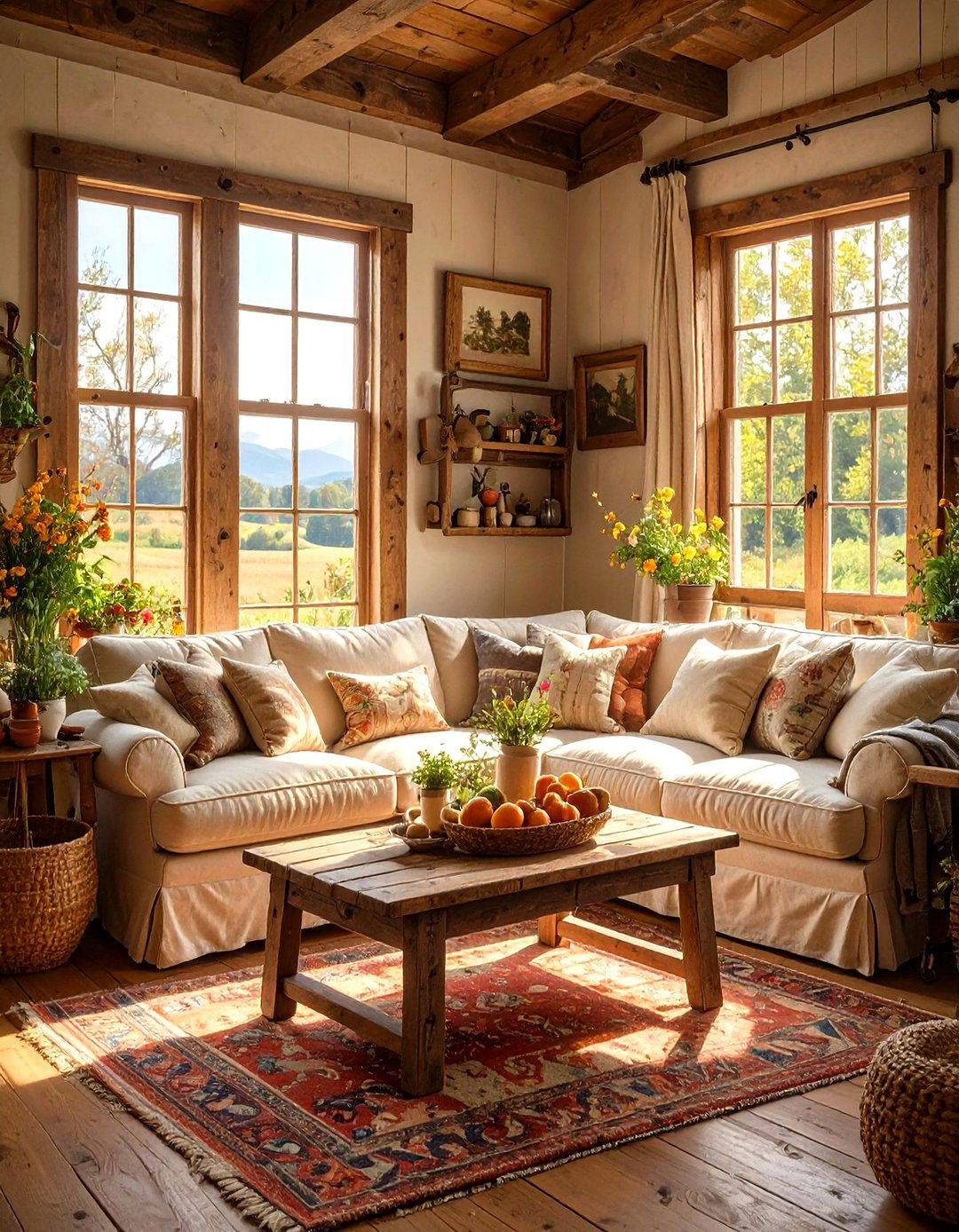 The Rustic Charm Living Room - 30 modern farmhouse farmhouse living room ideas