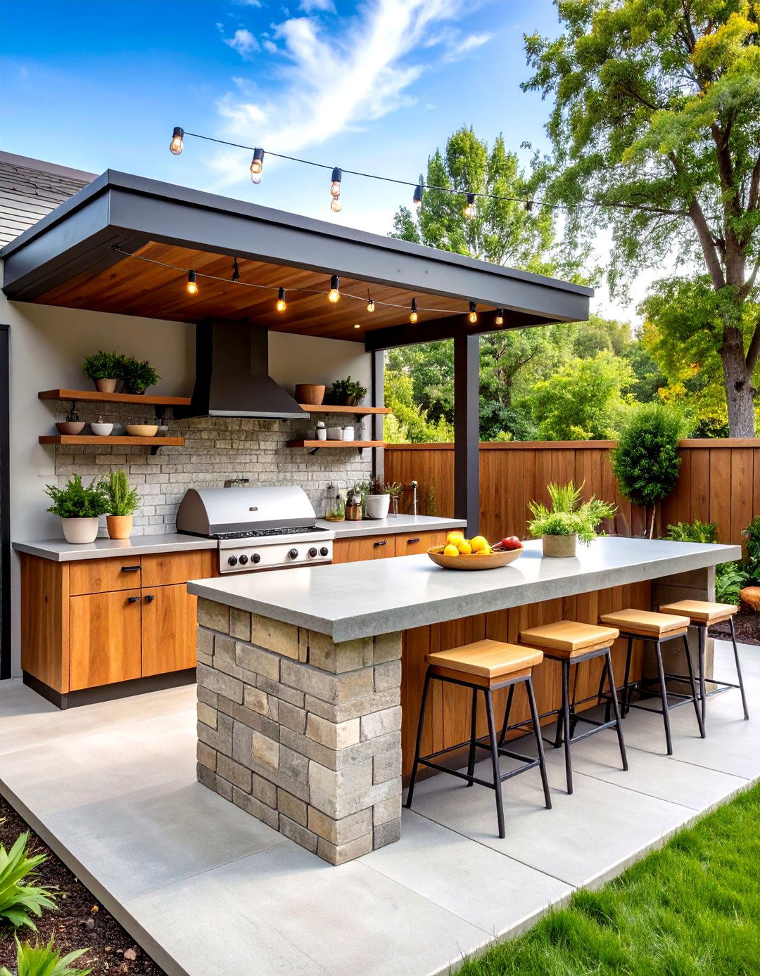 The Rustic Cinder Block Outdoor Kitchen - 30 diy outdoor kitchen ideas