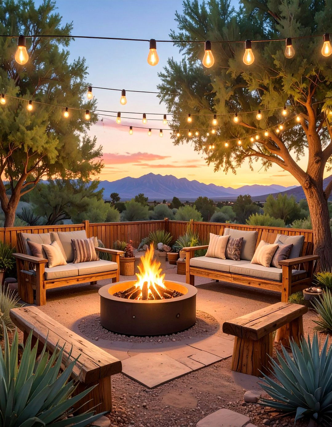 The Rustic Cowboy Campfire Corner - 30 arizona backyard ideas on a budget