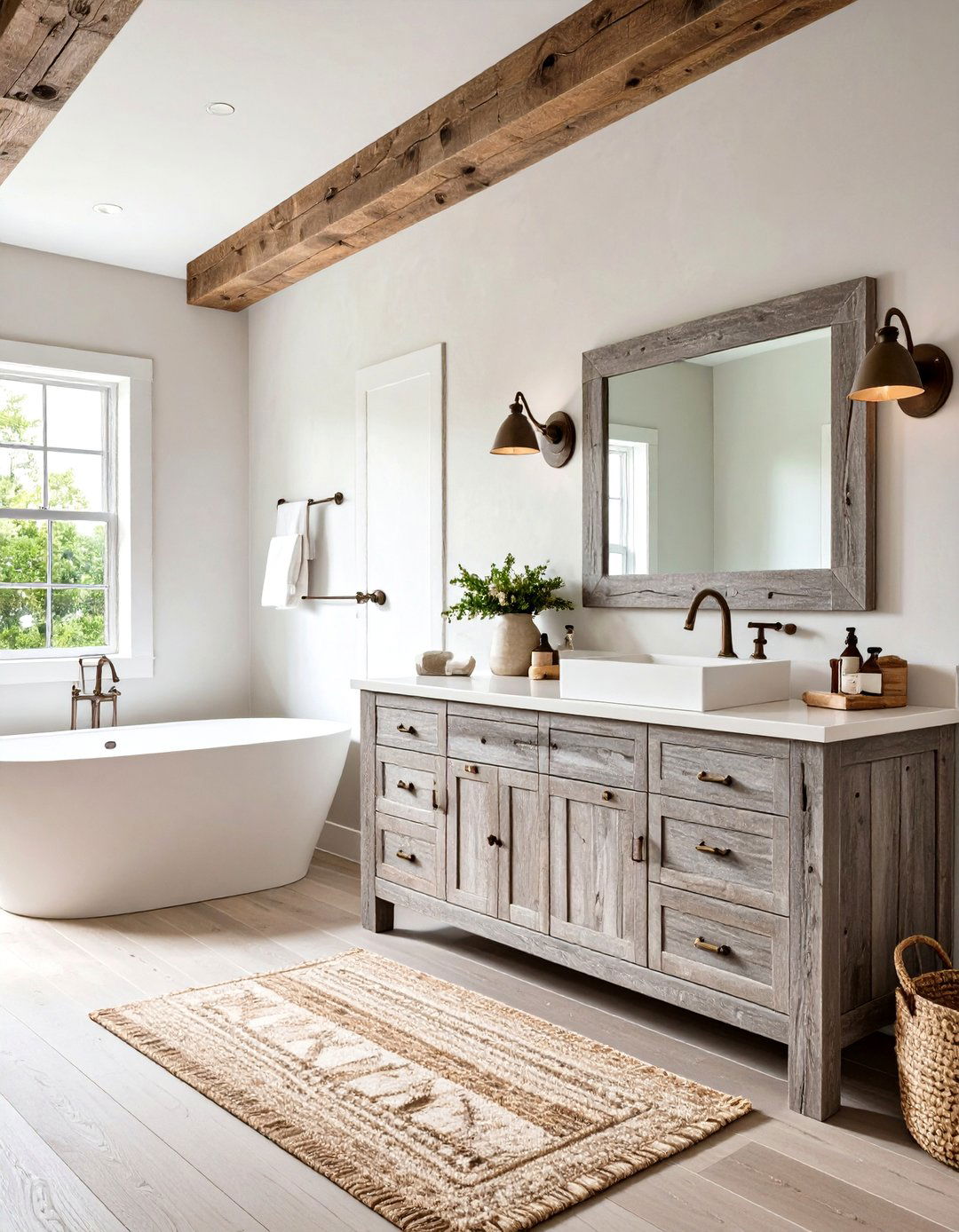 The Rustic Driftwood Bathroom - 30 ai coastal bathroom ideas