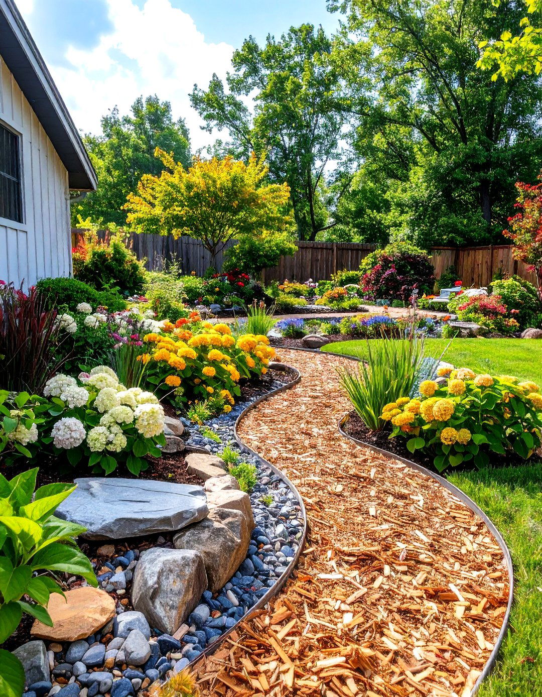 The Rustic Farmhouse Appeal - 30 front yard landscaping ideas with rocks and mulch