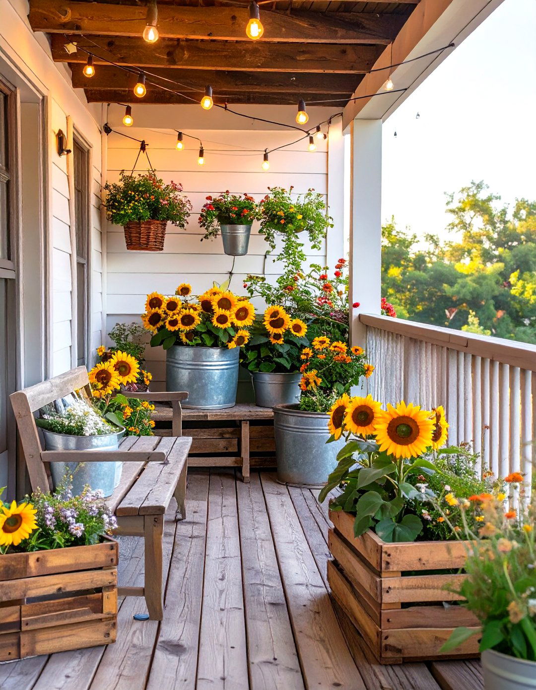 The Rustic Farmhouse Balcony Garden - 30 balcony garden ideas