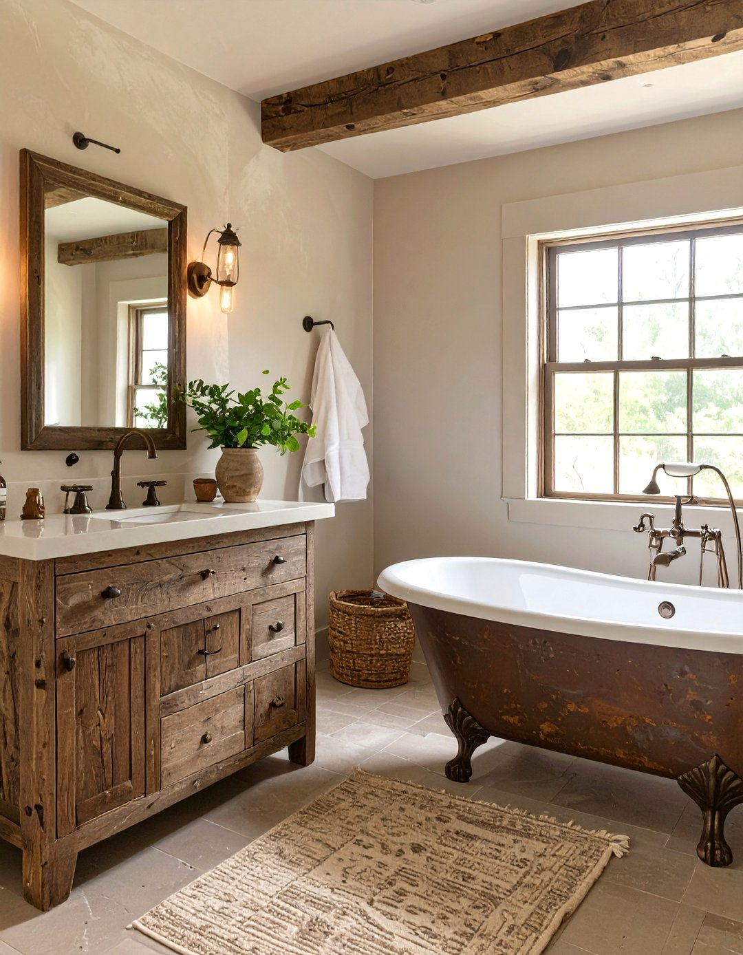 The Rustic Farmhouse Bathroom - 30 bathroom decorating ideas