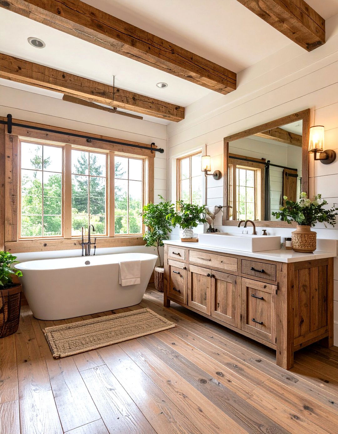 The Rustic Farmhouse Bathroom - 30 large bathroom ideas