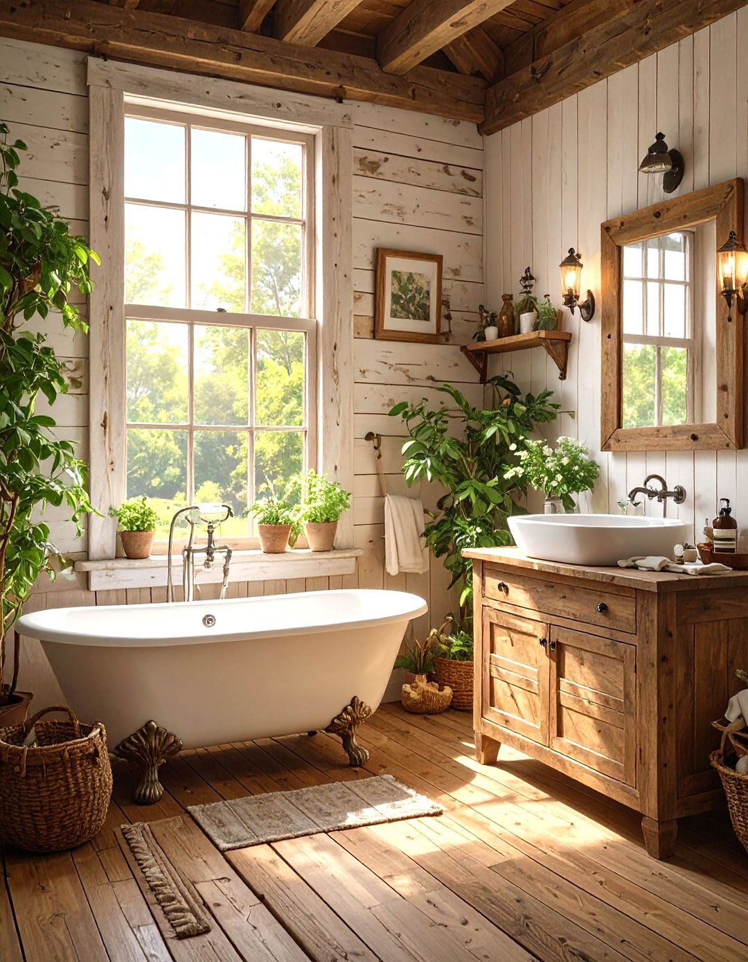The Rustic Farmhouse Bathroom - 30 master bathroom layout ideas