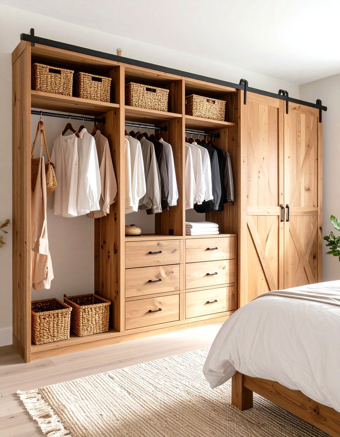 The Rustic Farmhouse Closet - 30 diy closet organizer ideas
