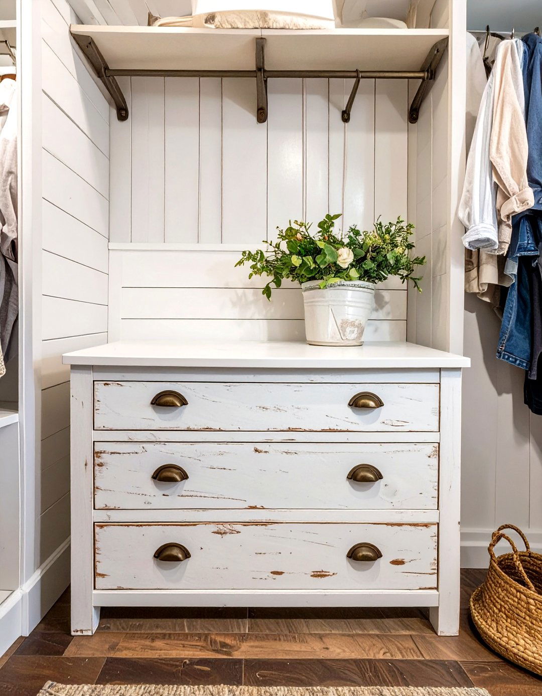 The Rustic Farmhouse Closet Nook - 30 dresser in closet ideas