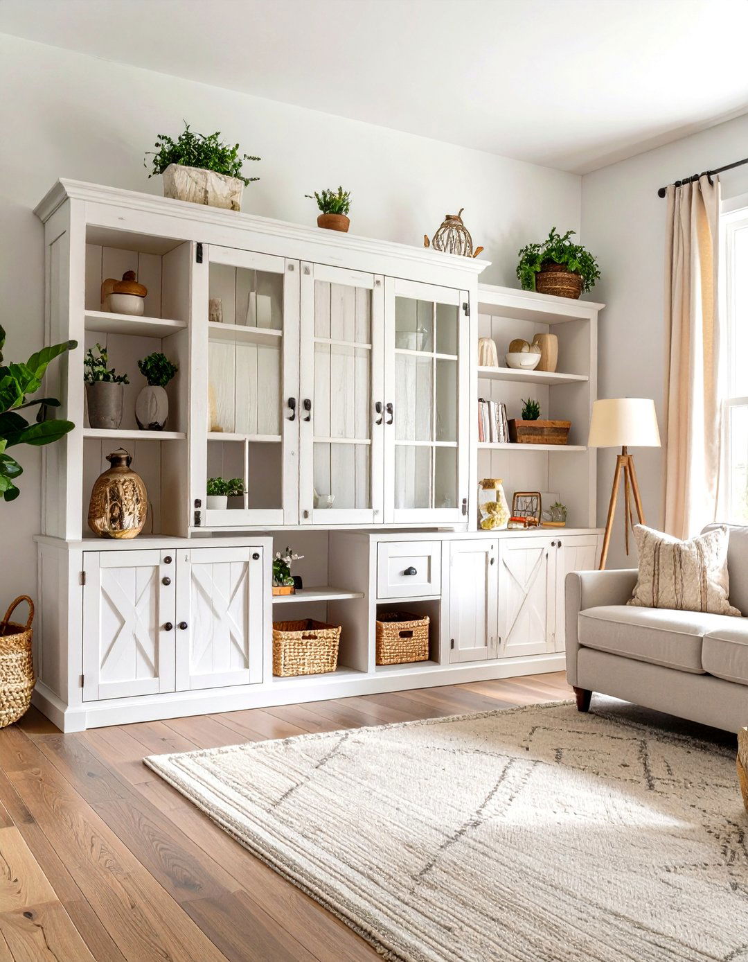 The Rustic Farmhouse Entertainment Center - 30 living room storage ideas