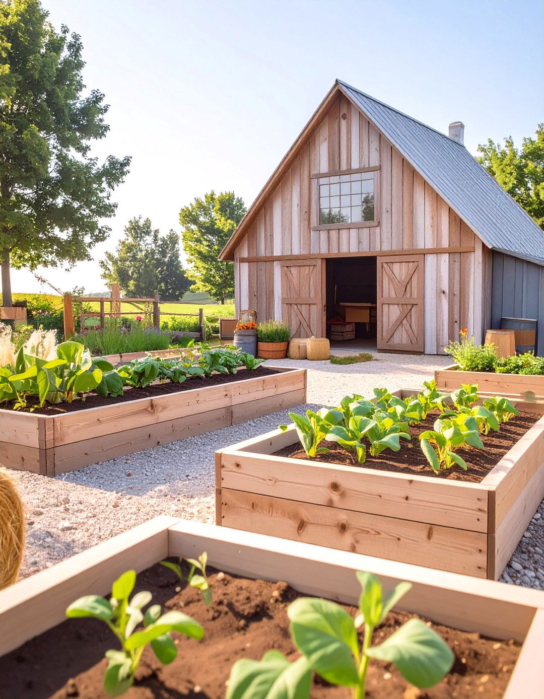 The Rustic Farmhouse Garden - 30 minecraft garden ideas
