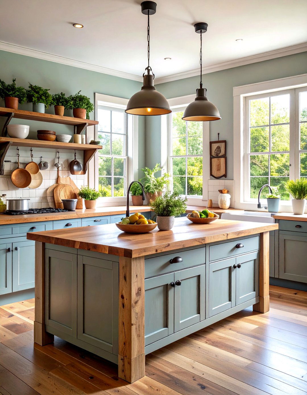 The Rustic Farmhouse Kitchen Island - 30 island kitchen ideas