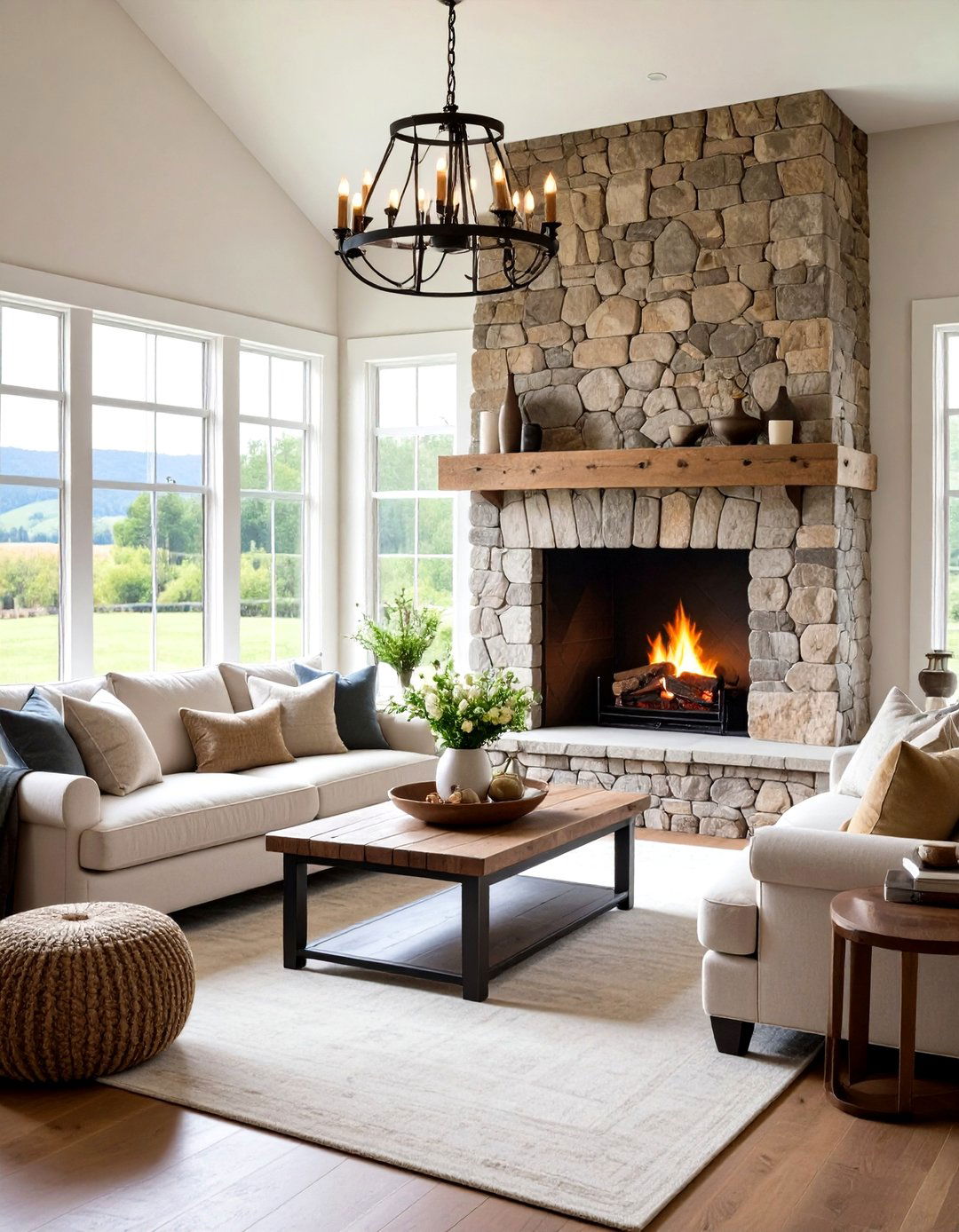 The Rustic Farmhouse Living Room Fireplace - 30 living room with fireplace decor ideas