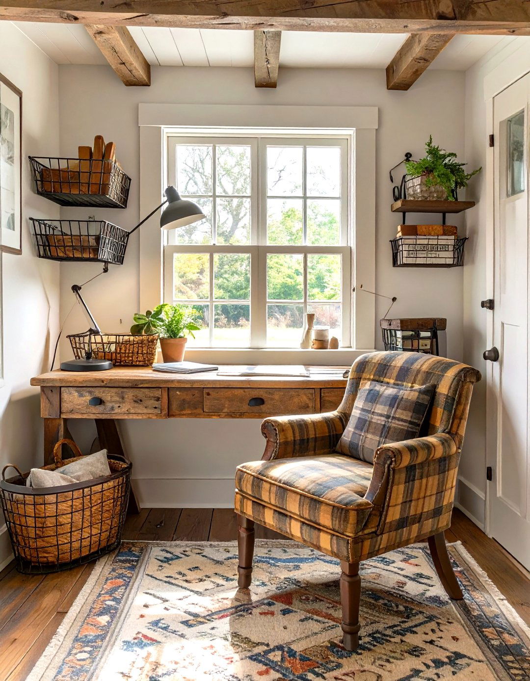 The Rustic Farmhouse Office - 30 creative small office interior design ideas
