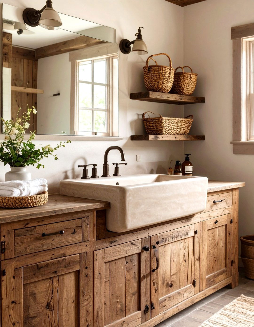 The Rustic Farmhouse Trough Bathroom Sink - 30 bathroom sink ideas