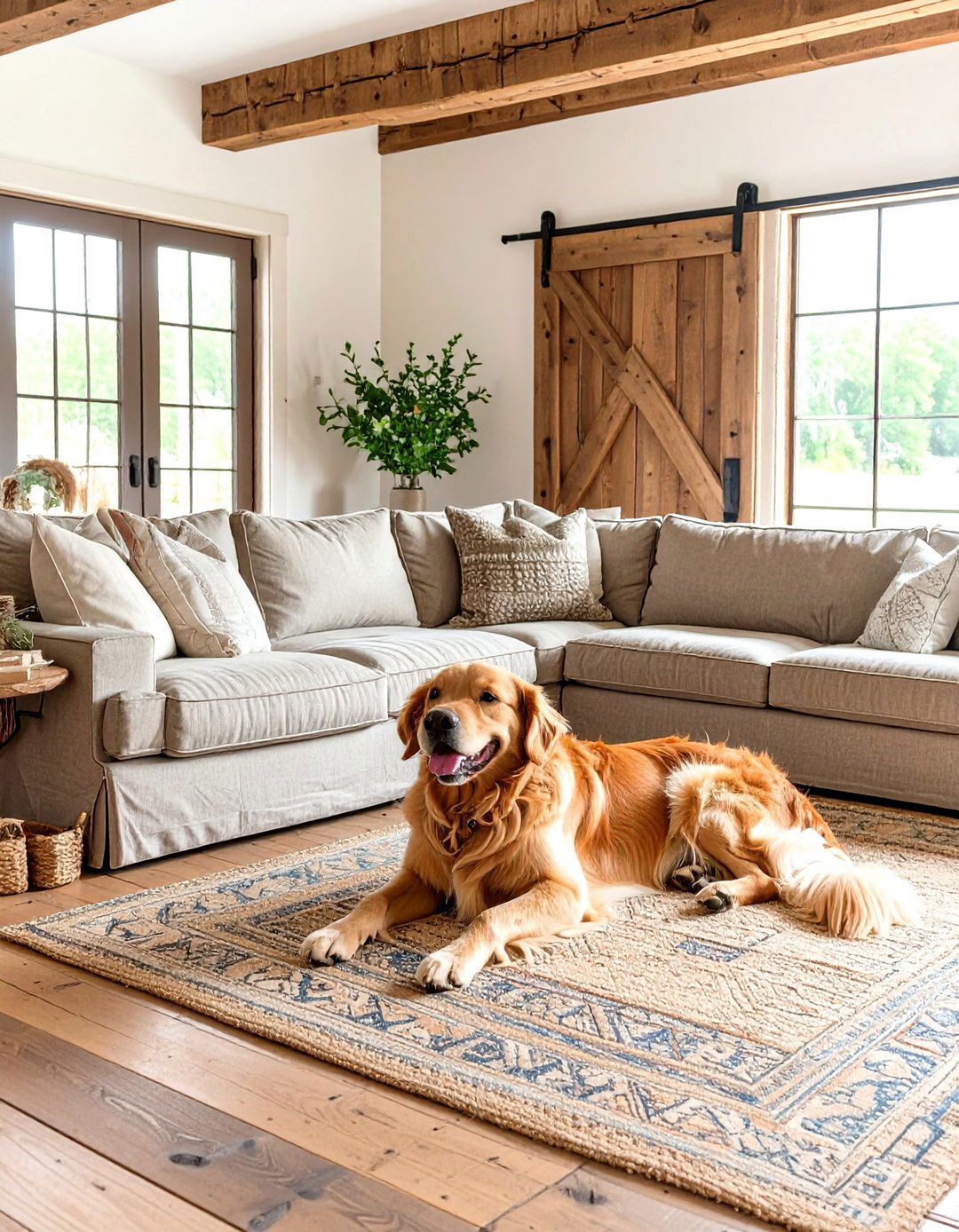 The Rustic Farmhouse with Durable Finishes - 30 ai pet-friendly home design ideas