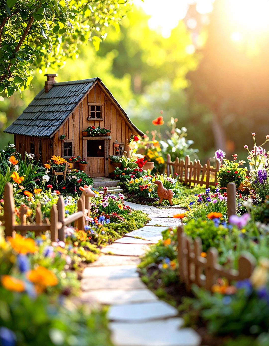 The Rustic Farmstead Fairy Garden - 30 large outdoor fairy garden ideas