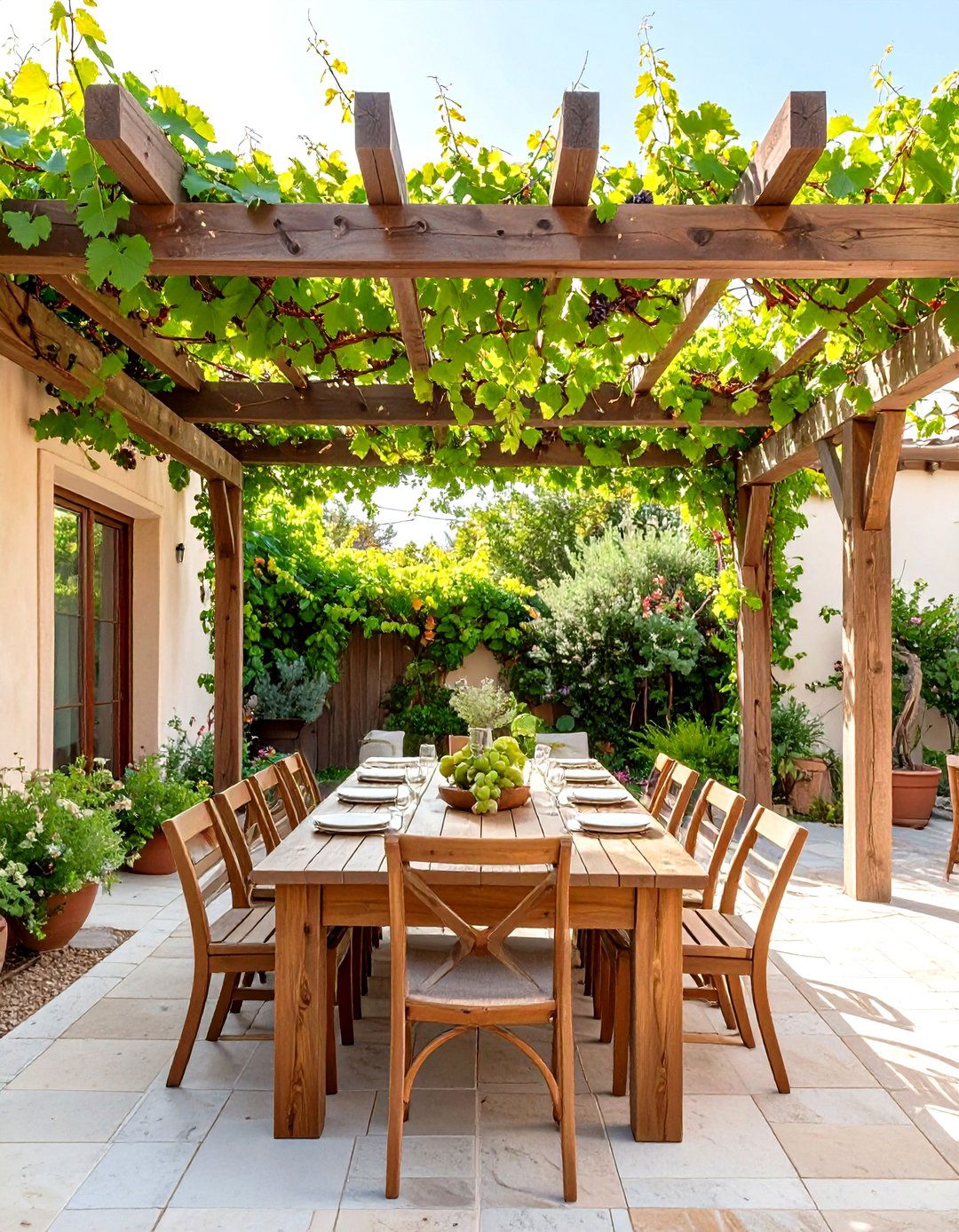 The Rustic Grapevine Arbor - 30 inexpensive covered patio ideas