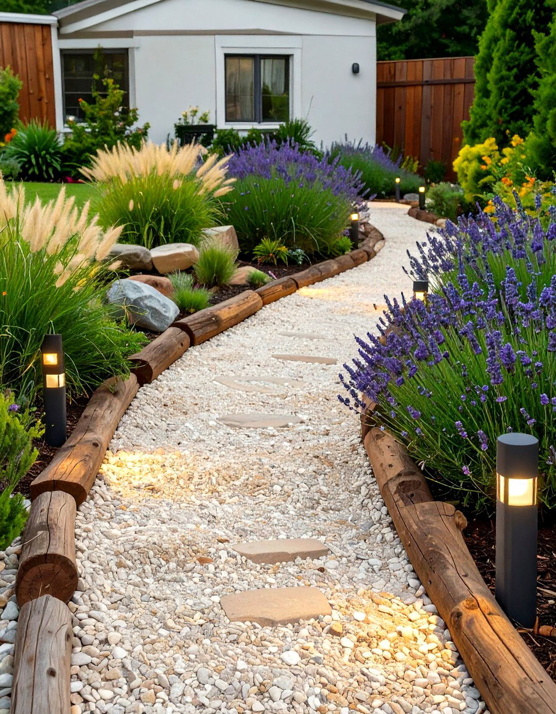 The Rustic Gravel Garden Path - 30 cheap landscaping ideas