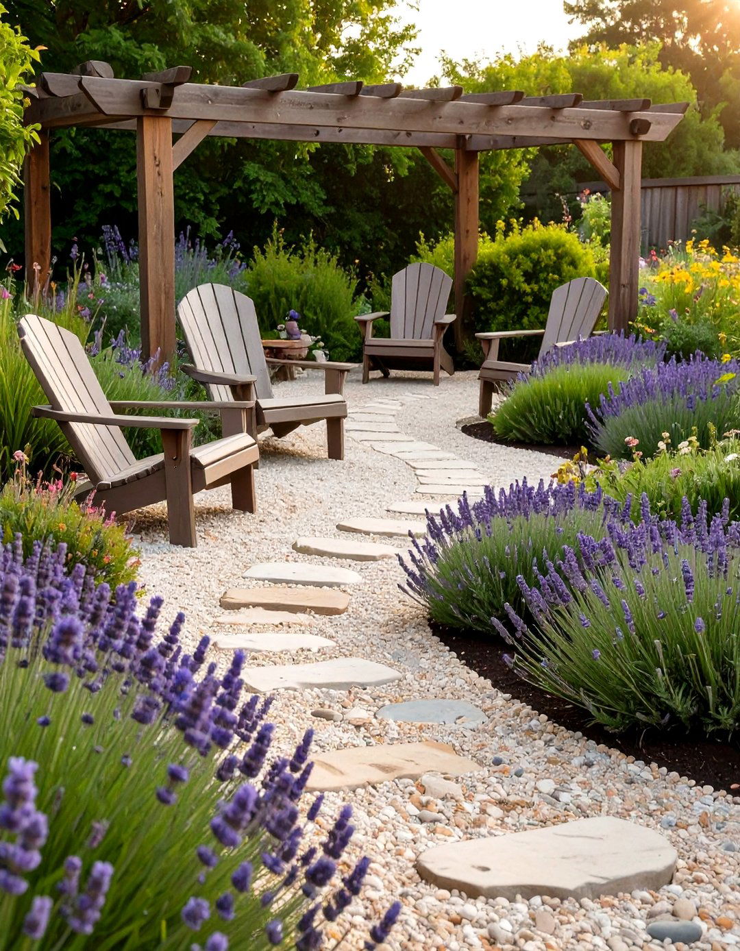 The Rustic Gravel Garden Retreat - 30 no grass backyard ideas